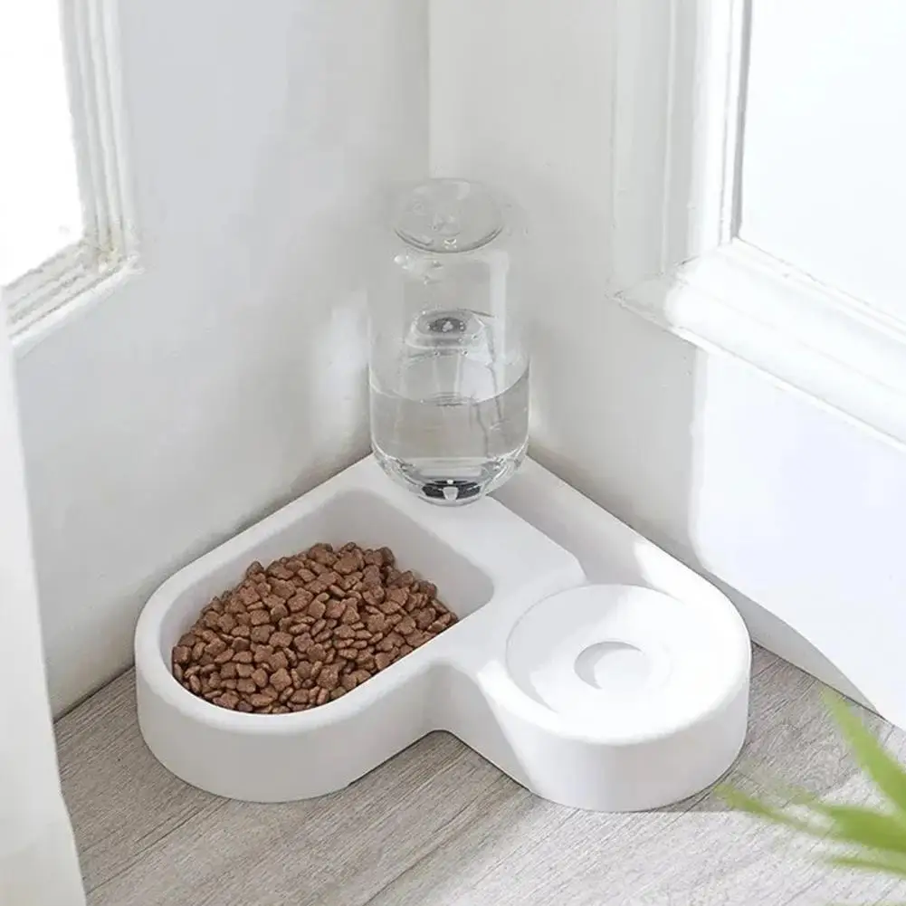 Multi-function Pet Bowl Corner Pet Bowl Heart-shaped Automatic Pet Drinking Bowl for Cats Small-medium Dogs with Splash - Image 3