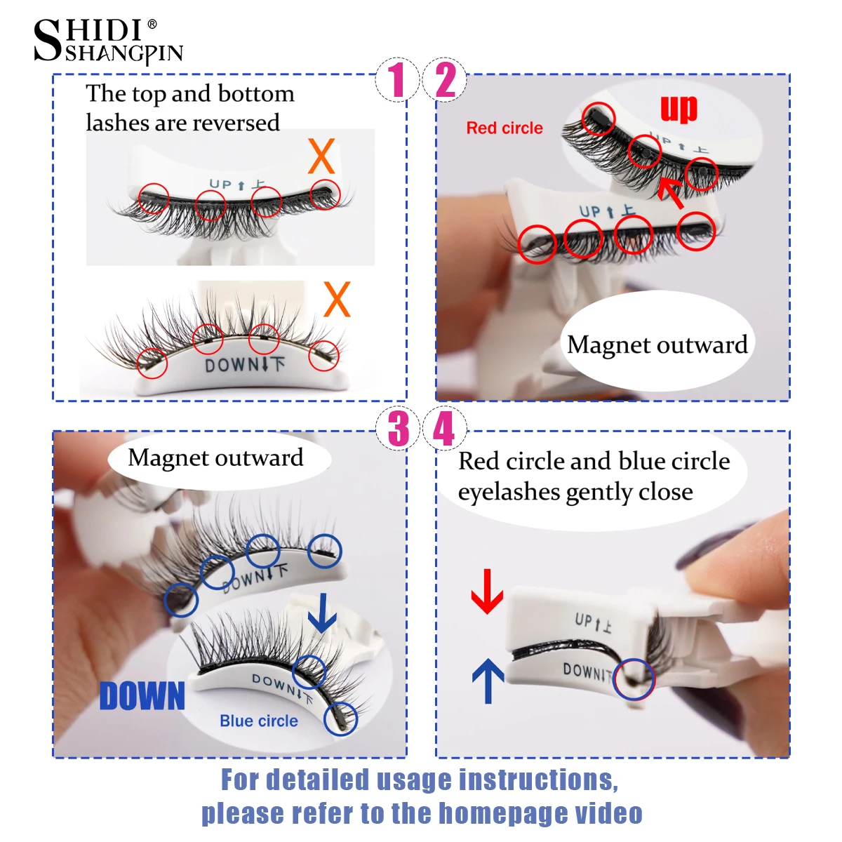 Hot 1 Pair Magnetic Eyelashes Handmade Fluffy Faux Mink Lashes Reusable Natural False Eyelashes and Magnetic Tweezers Set Makeup - Image 5